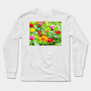 Monarch Butterfly on a flower Long Sleeve T-Shirt